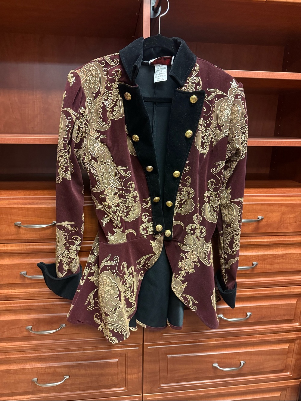 Charades Elegant Pirate Lady Tailored Velvet Costume Blazer